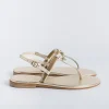 Women PAOLA FIORENZA Low Sandals* - Flat Thong Sandals - Bs05 - Platinum/Green