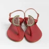 Women PAOLA FIORENZA Flip-Flops Sandals* - Flat Thong Sandals - Fb1001 - Red