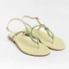 Women PAOLA FIORENZA Flip-Flops Sandals* - Flat Thong Sandals - Ss2336 - Green