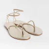 Women PAOLA FIORENZA Flip-Flops Sandals* - Flat Thong Sandals Fd03 - Amber Platinum