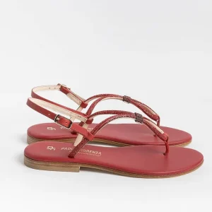 Women PAOLA FIORENZA Low Sandals* - Flat Thong Sandals - Ss2336 - Red