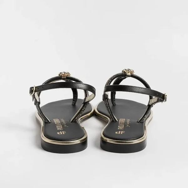 Women PAOLA FIORENZA Low Sandals* - Flat Thong Sandals - Ss2378 - Ambra Black