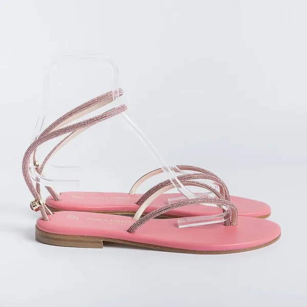 Women PAOLA FIORENZA Flip-Flops Sandals* - Flat Thong Sandals Fd03 - Pink