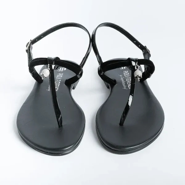 Women PAOLA FIORENZA Low Sandals* - Flat Thong Sandals Bs05 Nodino - Velvet - Black