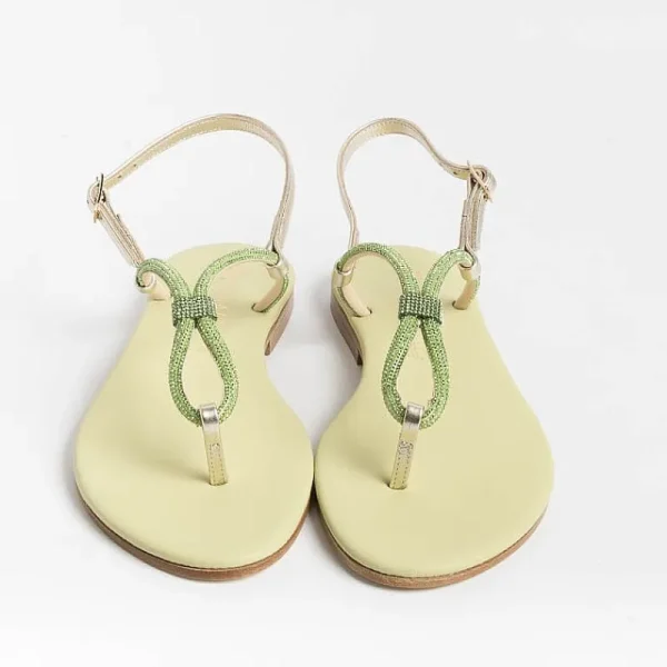 Women PAOLA FIORENZA Low Sandals* - Flat Thong Sandals - Ss2336 - Green