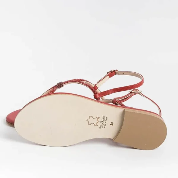 Women PAOLA FIORENZA Flip-Flops Sandals* - Flat Thong Sandals - Ss2336 - Red