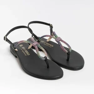 Women PAOLA FIORENZA Low Sandals* - Flat Thong Sandals - Ss2336 - Black