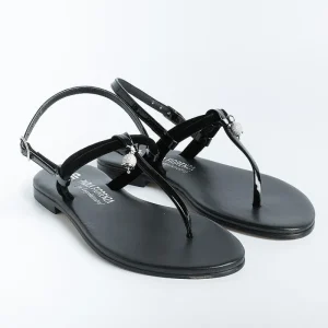 Women PAOLA FIORENZA Low Sandals* - Flat Thong Sandals Bs05 Nodino - Velvet - Black