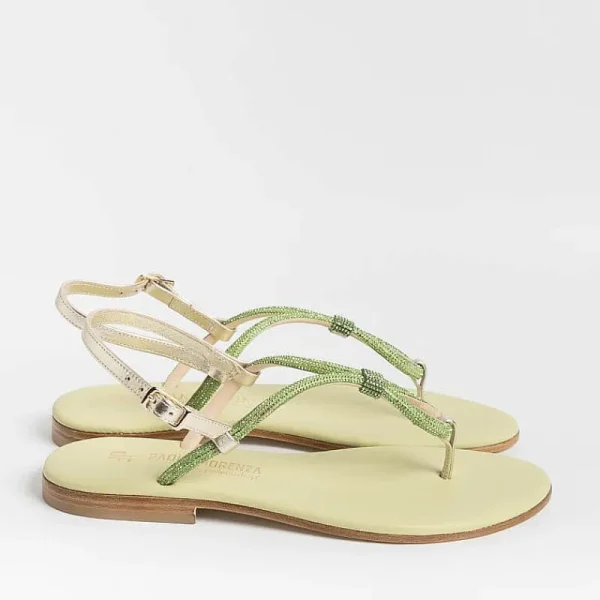 Women PAOLA FIORENZA Low Sandals* - Flat Thong Sandals - Ss2336 - Green