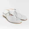 Women PAOLA FIORENZA Flip-Flops Sandals* - Triangle Flat Thong Sandals - Silver