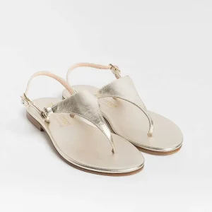 Women PAOLA FIORENZA Low Sandals* - Triangle Flat Thong Sandals - Platinum