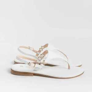 Women PAOLA FIORENZA Flip-Flops Sandals* - Triangle Flat Thong Sandals - White