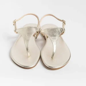 Women PAOLA FIORENZA Flip-Flops Sandals* - Triangle Flat Thong Sandals - Platinum