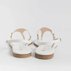 Women PAOLA FIORENZA Low Sandals* - Triangle Flat Thong Sandals - White