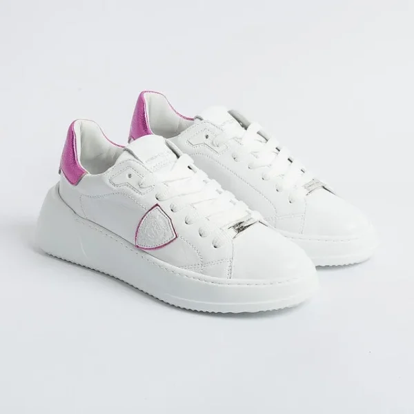 Women Philippe Model Paris Sneakers*Philippe Model - Sneakers Bjld Wm01 - Tres Temple - White Fuchsia