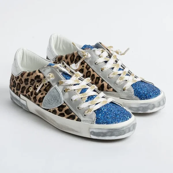 Women Philippe Model Paris Sneakers*Philippe Model - Sneakers Prld Lg01 - Parisx - Leopard Bluette