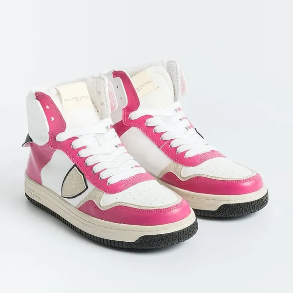 Women Philippe Model Paris Sneakers*Philippe Model - Sneakers Lyhd Cl03 - Lyon - Mix Blanc Fuchsia