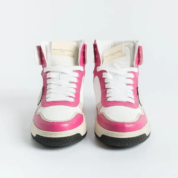 Women Philippe Model Paris Sneakers*Philippe Model - Sneakers Lyhd Cl03 - Lyon - Mix Blanc Fuchsia