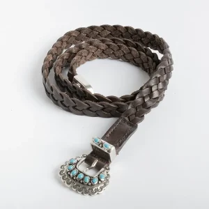 Women PUNTO VITA Belts* - Belt Pv1537 - Dark Brown / Turquoise