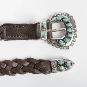 Women PUNTO VITA Belts* - Belt Pv1537 - Dark Brown / Turquoise