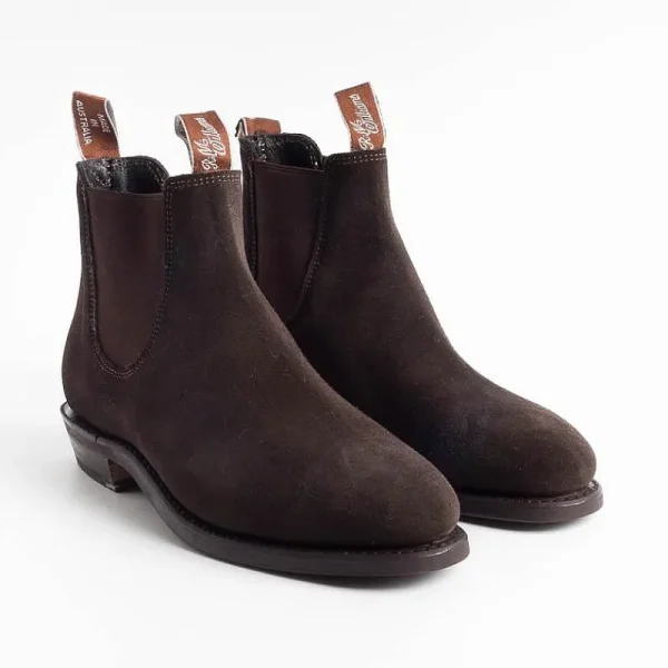 Women R.M. Williams - Collezione Donna Ankle Boots*Rm Williams - Adelaide Rubber Sole Boot - Suede Chocolate