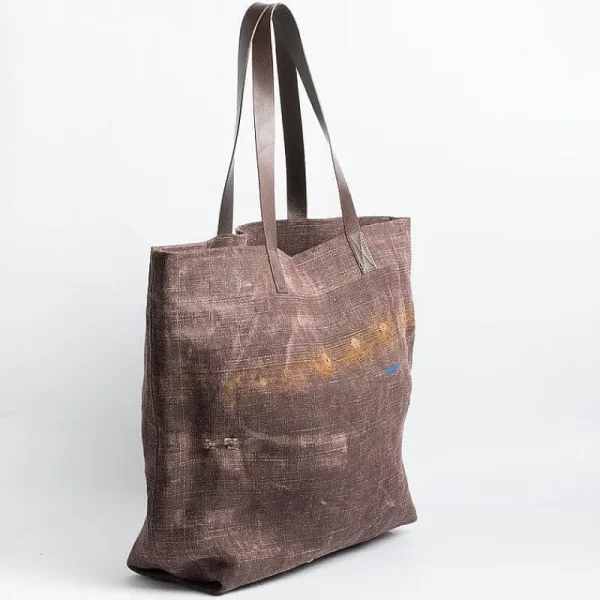 Women SACHET Tote Bags* - Shoulder Bag - 485 - Vintage Dark Brown Fabric