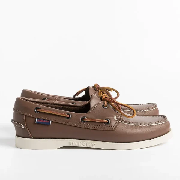 Women Sebago Derby And Oxford Shoes* - Docksides Portland W Lace Up - 70000530 - Brown