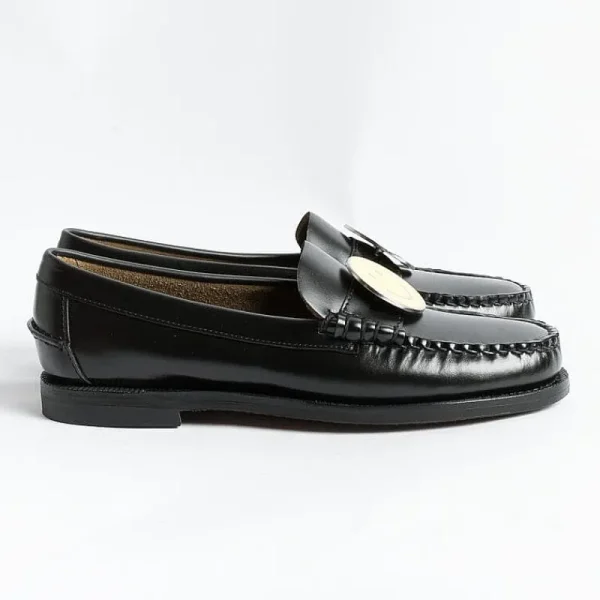 Women Sebago Loafers* - Moccasin Dan - 72112 - Charms - Black Smile