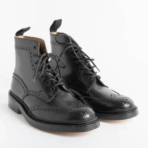 Men Tricker's Combat Boots* - Combat Boot - Black Stow - Leather Bottom